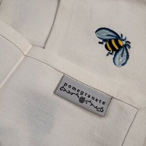 Set of 5 Pomegranate Embroidered Bee Linen Napkins